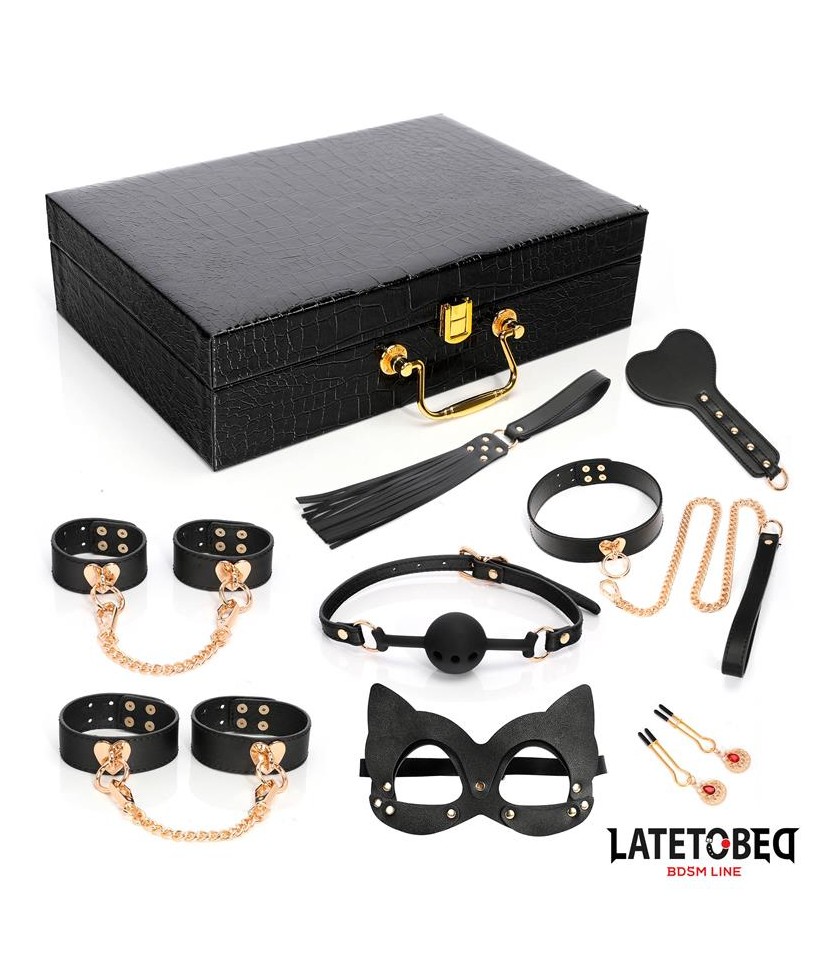 Kit Bondage de 8 Pz Cuero con Maletin de Almacenaje