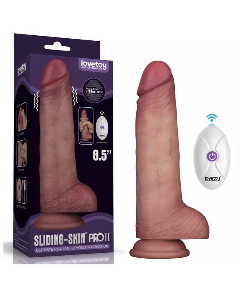Dildo con Vibracion Piel Deslizante Silicona Dual Layer 85