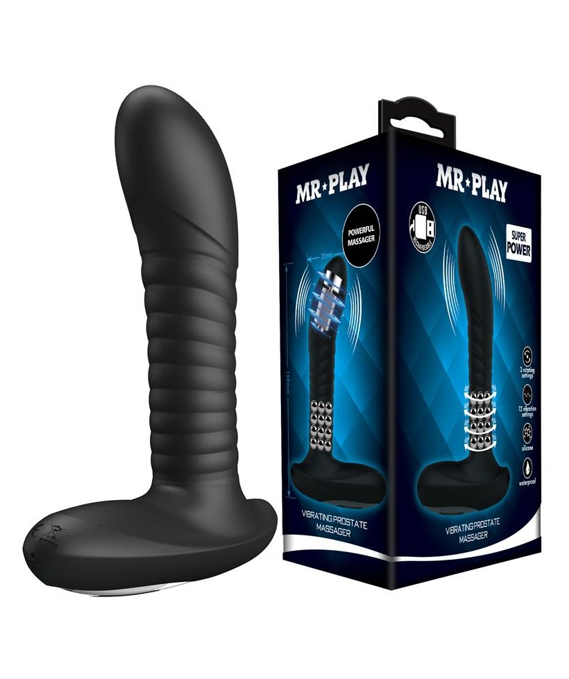Masajeador Prostatico con Vibracion y Bolas Rotadoras