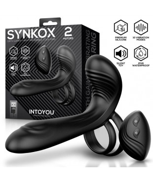 Synkox Girth Gainer con Doble Anillo para el Pene con Vibración
