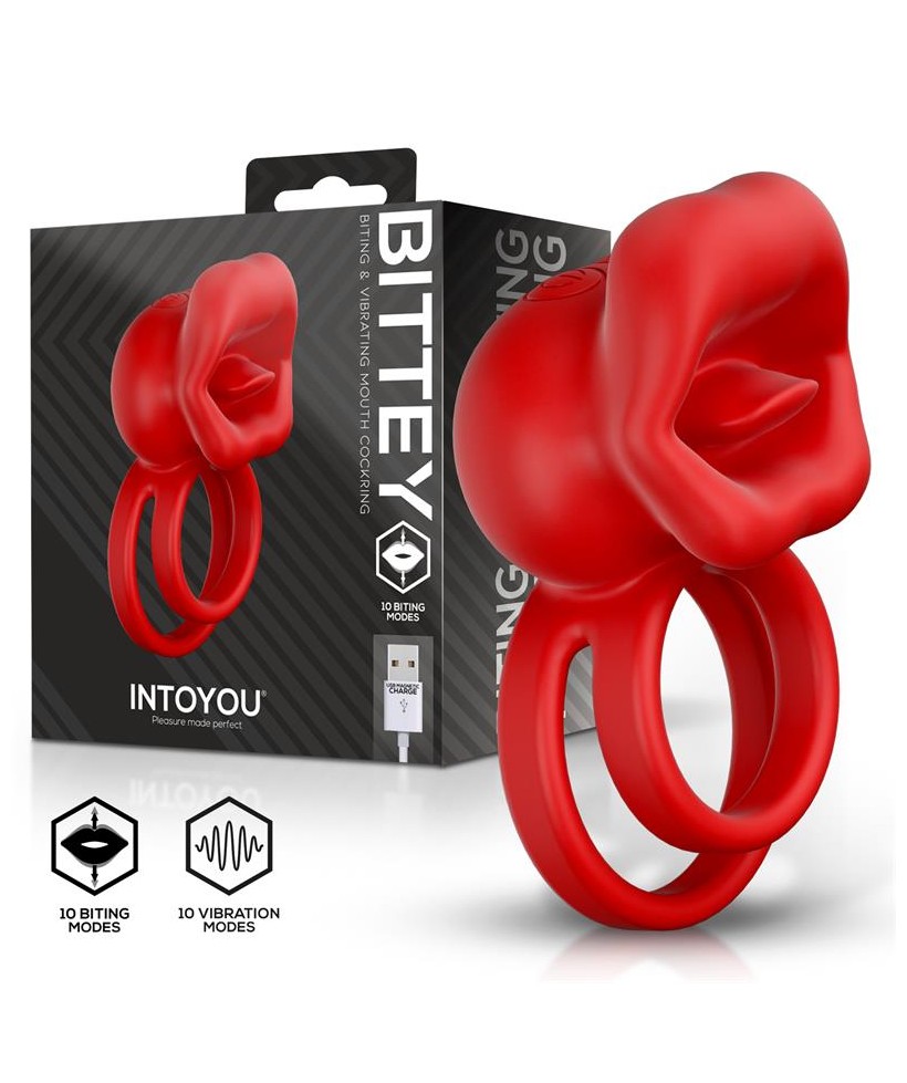 Bittey Anillo Vibrador con Biting Mordisqueo