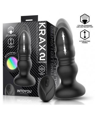 Krax Plug Anal con Vibración, Thrusting y Luz Led con Control Remoto