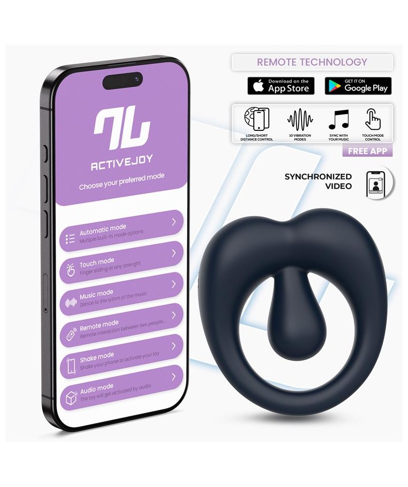 Kenny Anillo Vibrador con Estimulador de Clitoris y APP Azul Noche