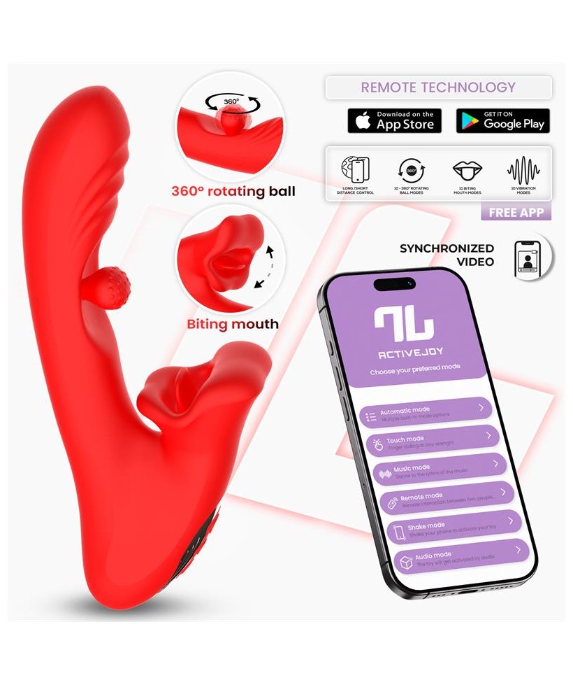 Franky Vibrador con Biting y Bola Rotativa con APP