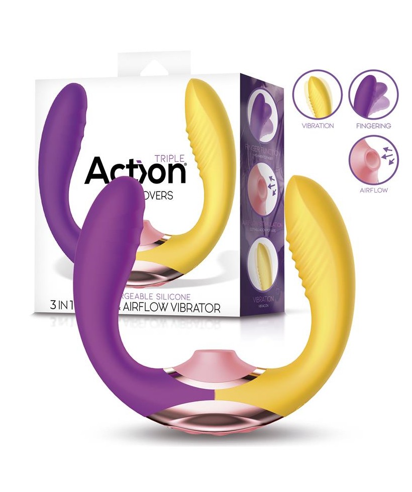 Two Lovers 3 in 1 Vibrador con Finger y Succion