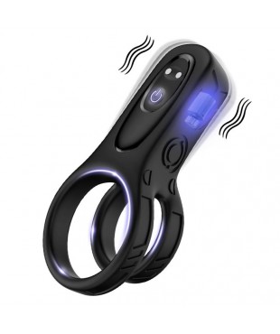 Mecha-style Anillo Doble para el Pene con Vibracion