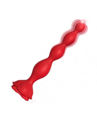 Cadena Anal con Vibración Base de Rosa