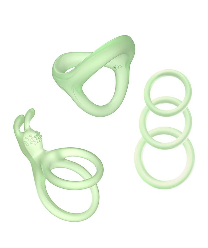 Set de Anillos para el Pene Brilla en la Oscuridad