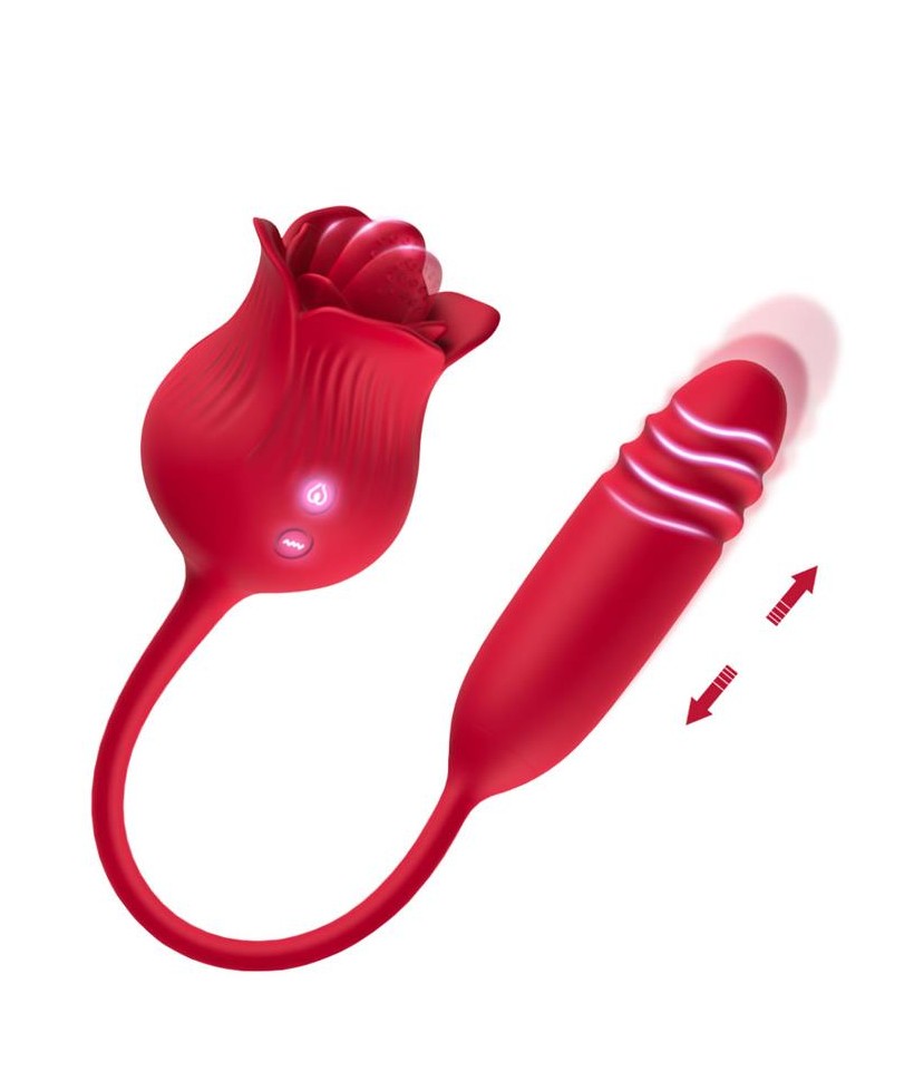 Rosa Vibradora con Licking y Thrusting USB
