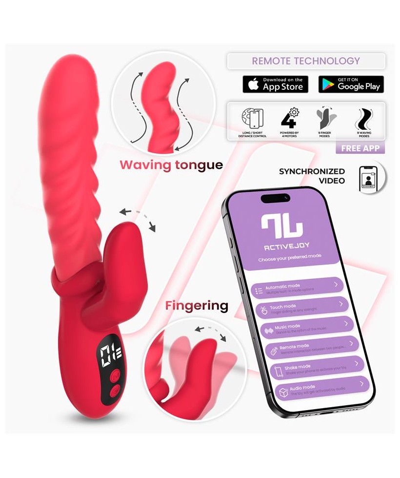 Tingly Vibrador con Finger y Movimiento Waving con APP