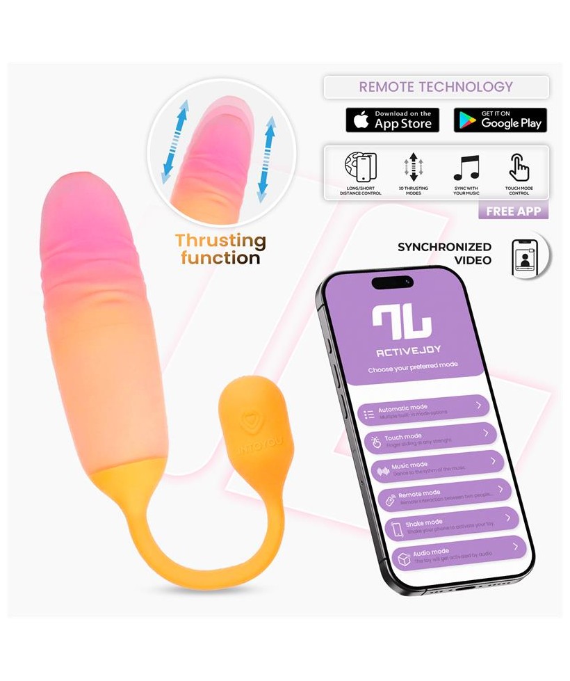 NexEgg Motion Huevo Vibrador con Thrusting App Naranja Rosa