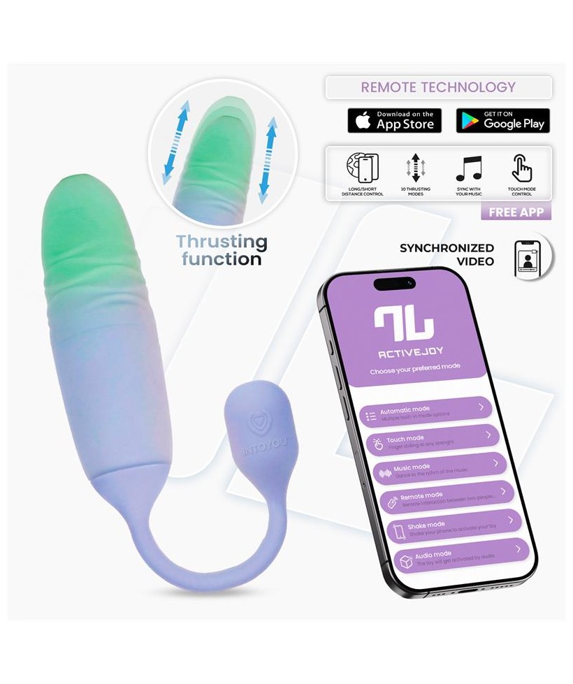 NexEgg Motion Huevo Vibrador con Thrusting App Lila Pistacho