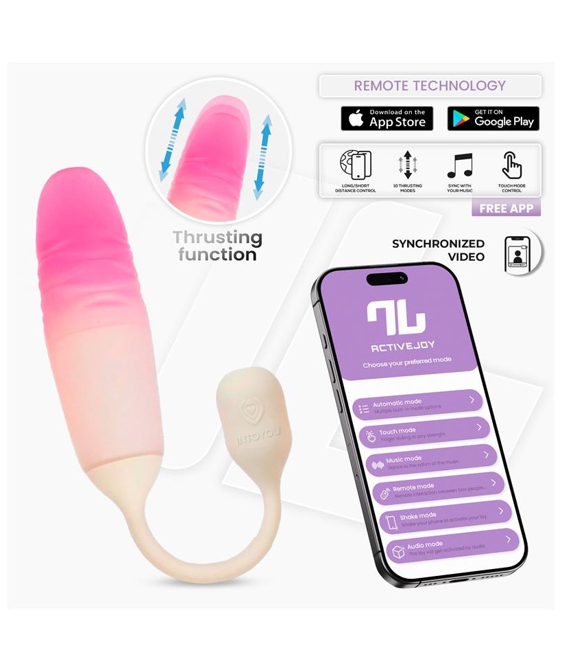 NexEgg Motion Huevo Vibrador con Thrusting App Beige Rosa