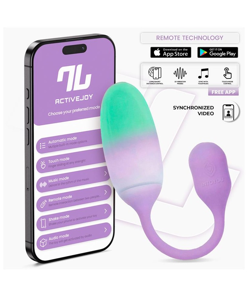 NexEgg Huevo Vibrador Silicona Doble capa con App Lila Pistacho
