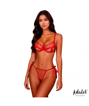 Edwina Set de Tanga y Sujetador Rojo
