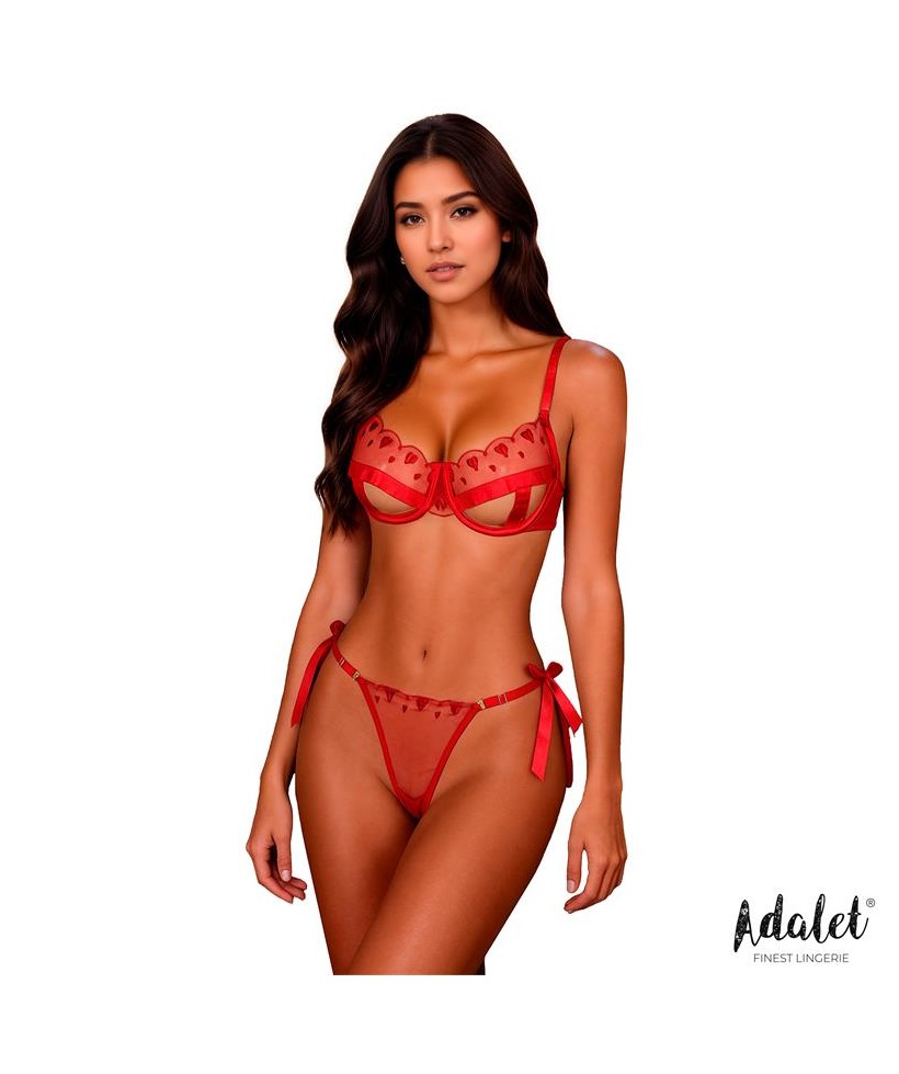Edwina Set de Tanga y Sujetador Rojo