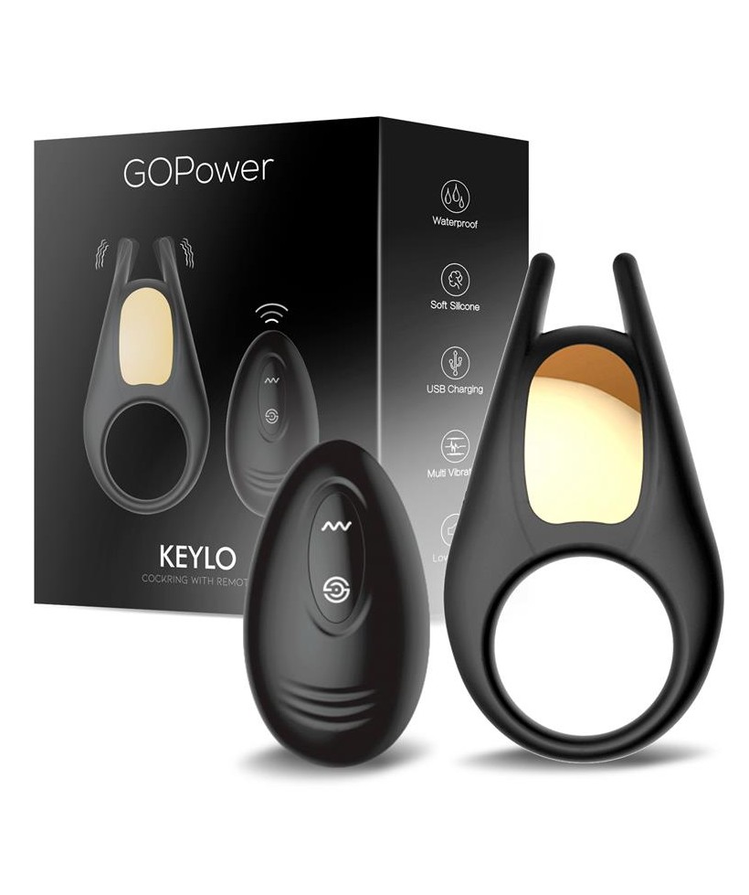 Keylo Anillo para el Pene con Control Remoto y Luces Led USB Silicona