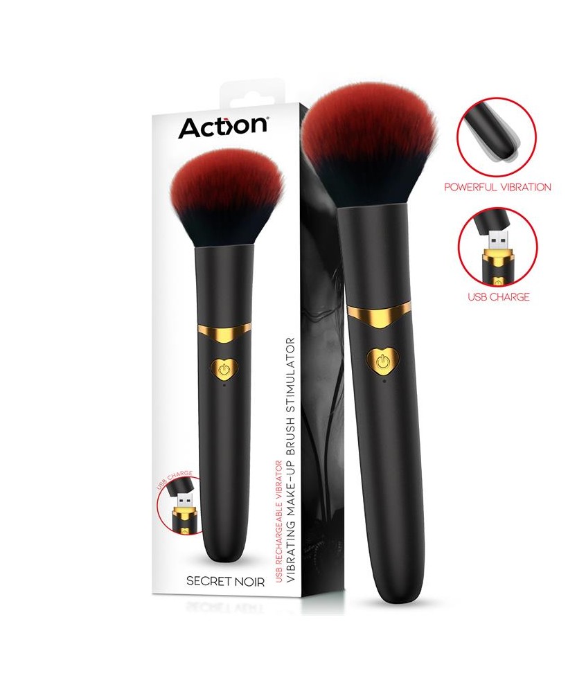 Secret Noir Estimulador Brocha de Maquillaje con Vibracion Negro