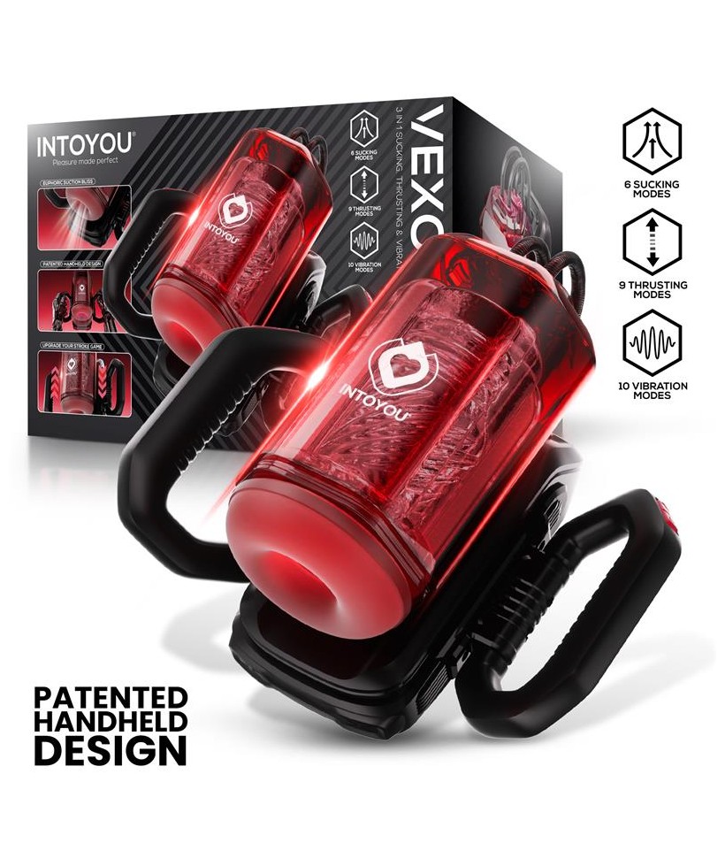 Vexor 3 in 1 Masturbador Masculino Succion Empuje y Vibracion USB C
