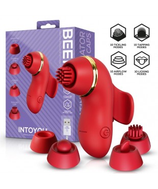 Beeny Estimulador con 4 Cabezales, Succión, Tapping, Tickling y Licking