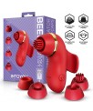 Beeny Estimulador con 4 Cabezales Succion Tapping Tickling y Licking