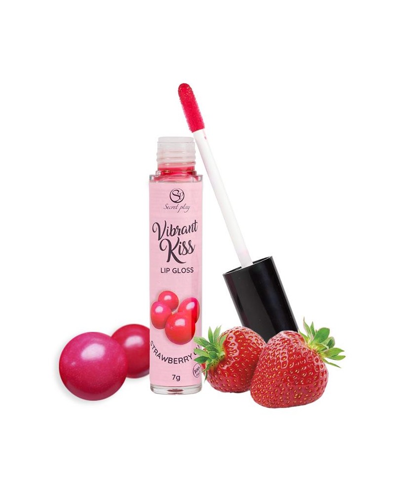 Lip Gloss Vibrant Kiss Sabor Chicle de fresa 7g