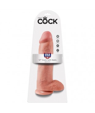 King Cock Pene con Testiculos de 12 Color Natural