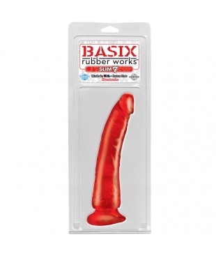 Dildo Slim 17,78 cm con Ventosa - Color Rojo