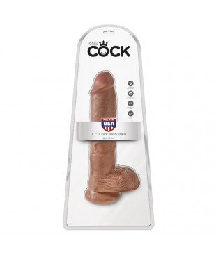 King Cock Pene con Testículos de 10 - Bronceado