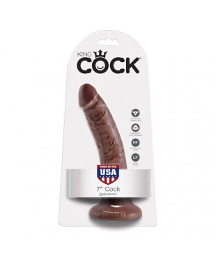 King Cock Pene de 17,78 cm - Color Marrón