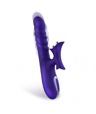 No Fourteen Vibrador Funcion Telescopica Ondulante y Lengua Alta Frecuencia Silicona Liquida USB