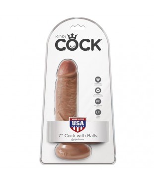 King Cock Pene con Testículos de 7 - Bronceado