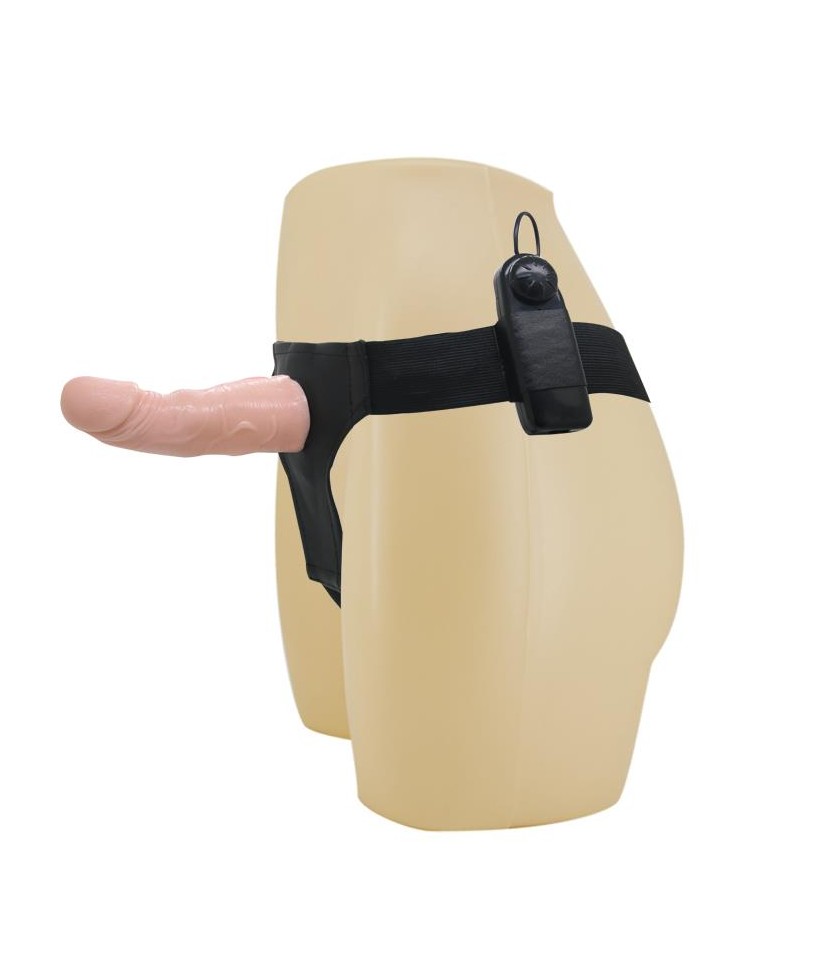 Baile Arnes con Dildo Vibrador Natural 15 cm Baile Arnes con Dildo Vibrador Natural 15 cm