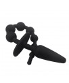 Plug Anal con Cadena Anal Silicona Negro