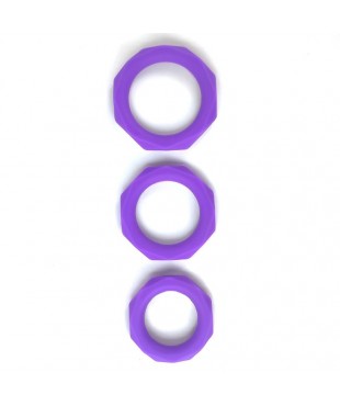 Set de 3 Anillos para el Pene Silicona Púrpura