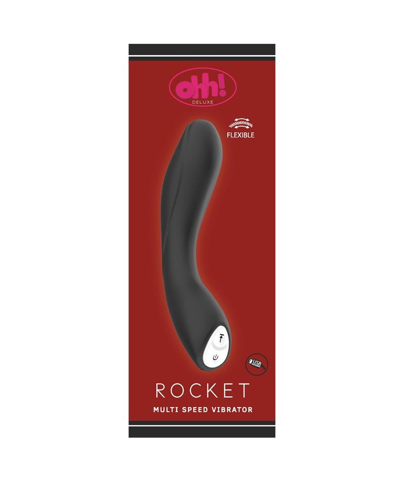 Vibrador Rocket Silicona 19 x 58 cm Negro