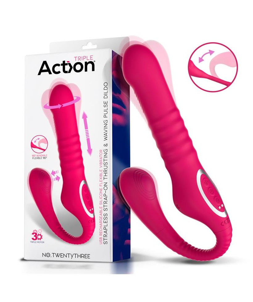 No TwentyThree Vibrador Doble con Pulsacion y Thrusting Flexible 180º