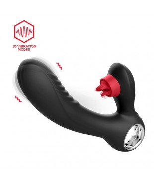 Niza Vibrador con Calor y Triple Lengua Estimuladora de Clitoris