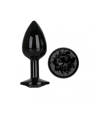 Blackgem Plug Anal Metálico con Joya Talla S Negro