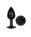 Blackgem Plug Anal Metalico con Joya Talla S Negro