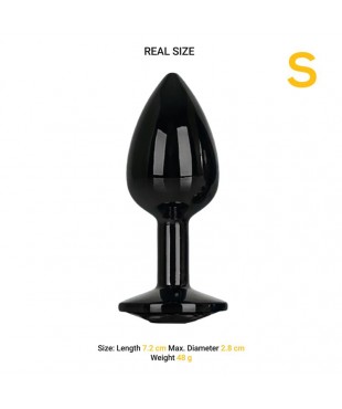 Blackgem Plug Anal Metalico con Joya Talla S Negro