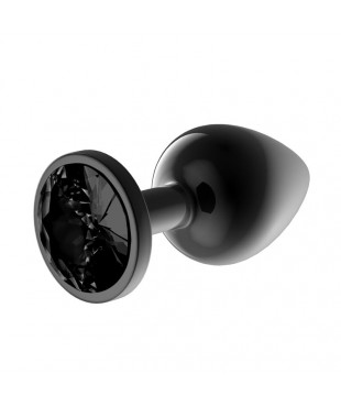 Blackgem Plug Anal Metalico con Joya Color Negro Talla M