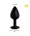 Blackgem Plug Anal Metalico con Joya Color Negro Talla M