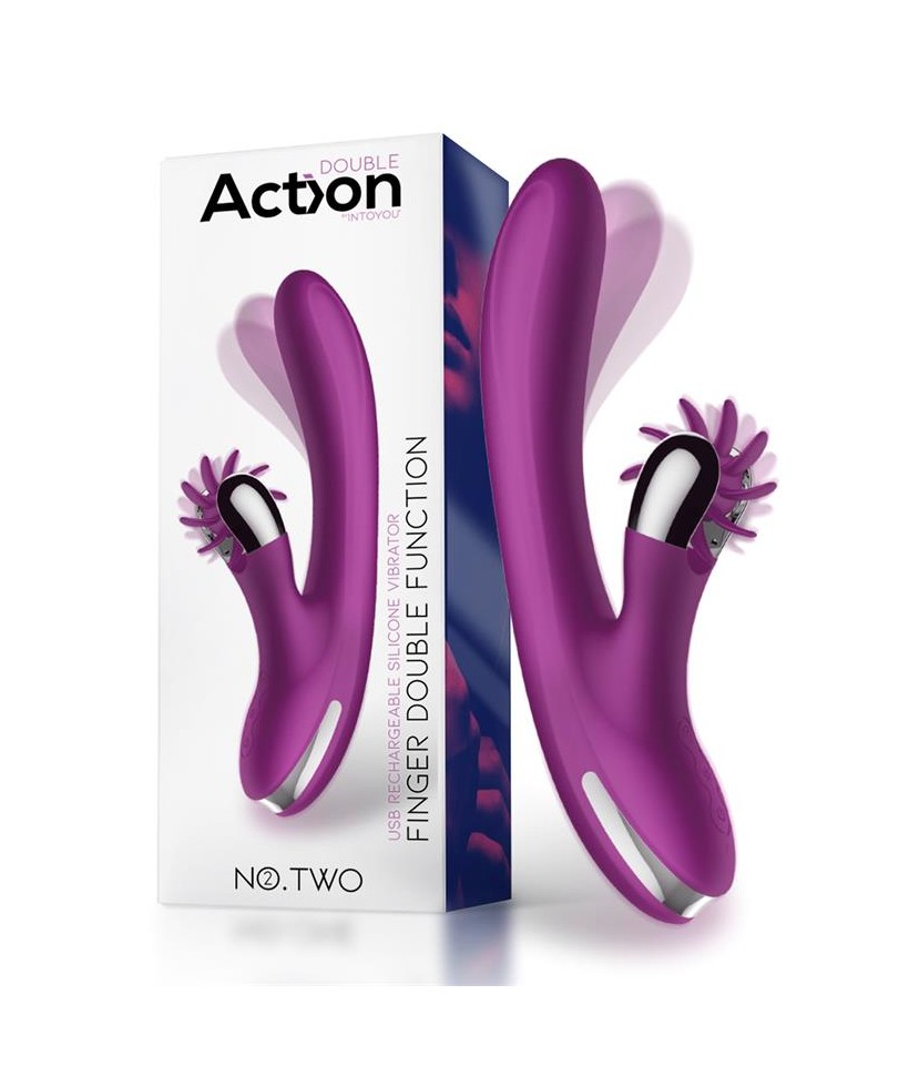 No Two Vibrador Movimiento Finger y Rueda Estimuladora