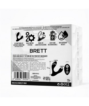 Brett Masajeador Prostatico Control Remoto USB Silicona Liquida