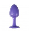 Plug Anal de Metal Purpura Rosebud con Joya Transparene
