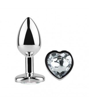 Plug Anal con Joya de Corazon Blanco Talla L