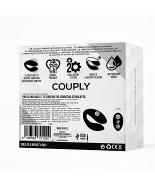 Couply Juguete para Parejas con Control Remoto USB Unibody Silicona Liquida