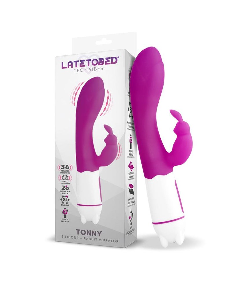 Tonny Vibrador USB Punto G 36 Funciones Silicona Purpura Tonny Vibrador USB Punto G 36 Funciones Silicona Purpura