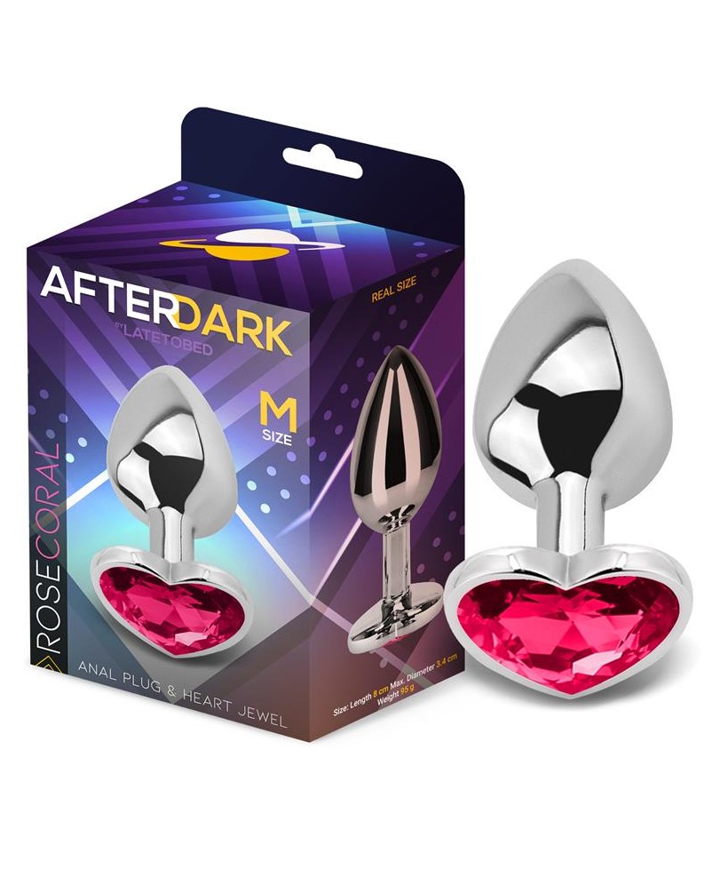Plug Anal con Joya de Corazon Rose Coral Talla M Plug Anal con Joya de Corazon Rose Coral Talla M